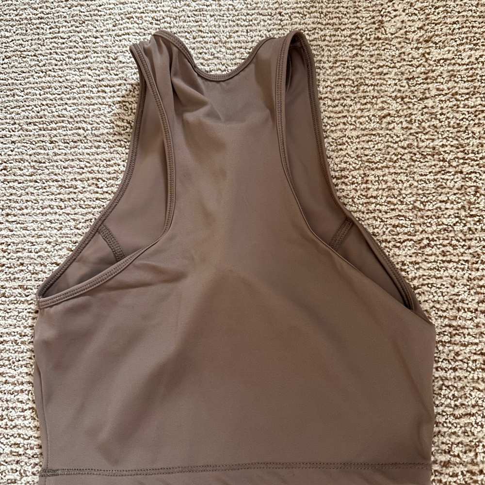 Zara Tan Fitted Zippered Tank Top - Picture 4 of 5